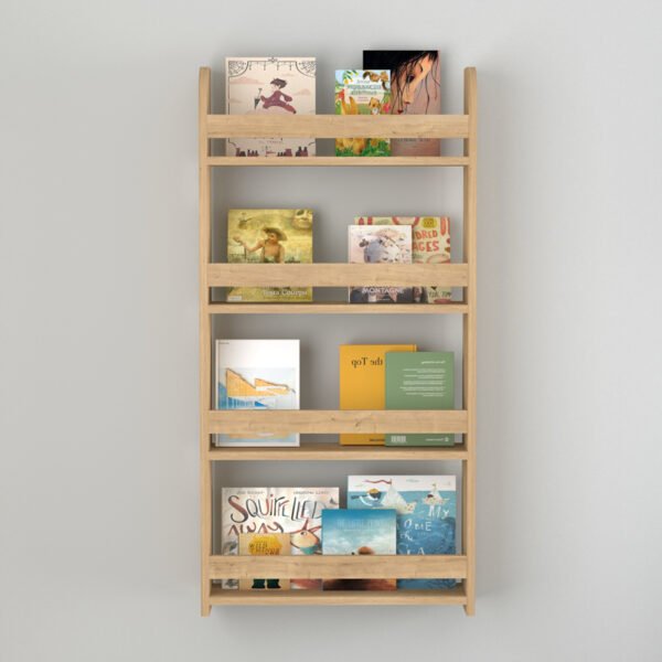 Επιτοίχια βιβλιοθήκη - ραφιέρα Montessori Megapap χρώμα sapphire oak 60x15x120εκ. - Image 2
