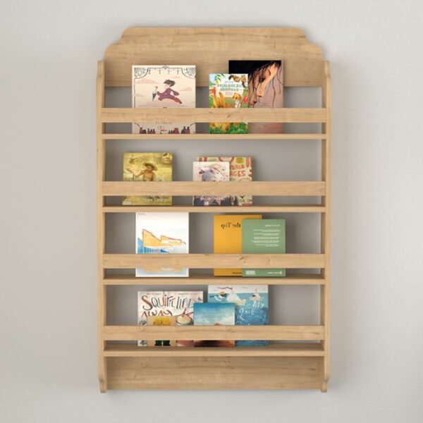 Επιτοίχια βιβλιοθήκη - ραφιέρα Montessori Megapap χρώμα sapphire oak 80x15x132εκ. - Image 2