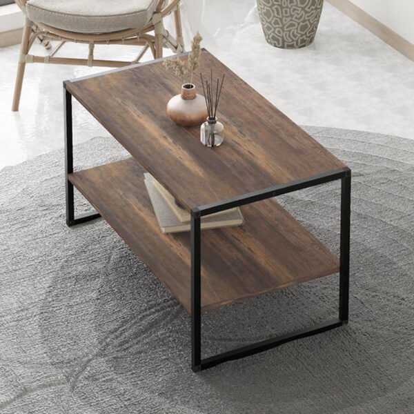 Τραπεζάκι σαλονιού Giza Megapap χρώμα rustic καρυδί 90,2x50,3x50,4εκ. - Image 2