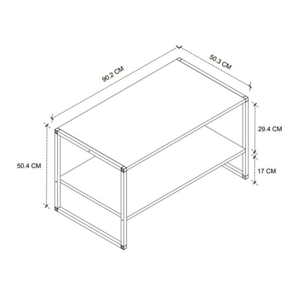 Τραπεζάκι σαλονιού Giza Megapap χρώμα rustic καρυδί 90,2x50,3x50,4εκ. - Image 4