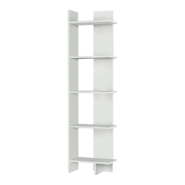 Βιβλιοθήκη μελαμίνης Perla Megapap χρώμα λευκό 48x22x170εκ. - Image 3