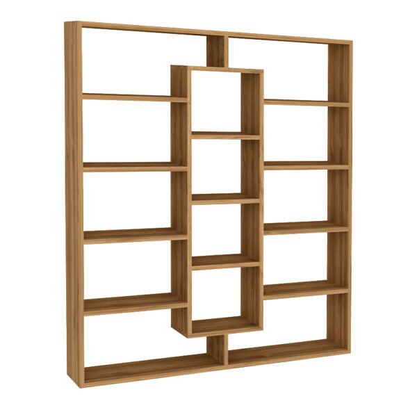 Βιβλιοθήκη μελαμίνης Ample Megapap χρώμα καρυδί 125x22x135,7εκ. - Image 2
