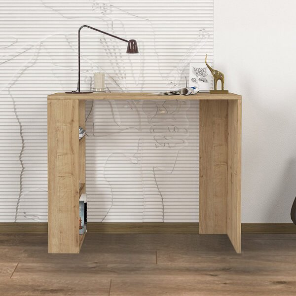 Γραφείο εργασίας Netenia Megapap από μελαμίνη χρώμα sapphire oak 90x40x74εκ. - Image 2