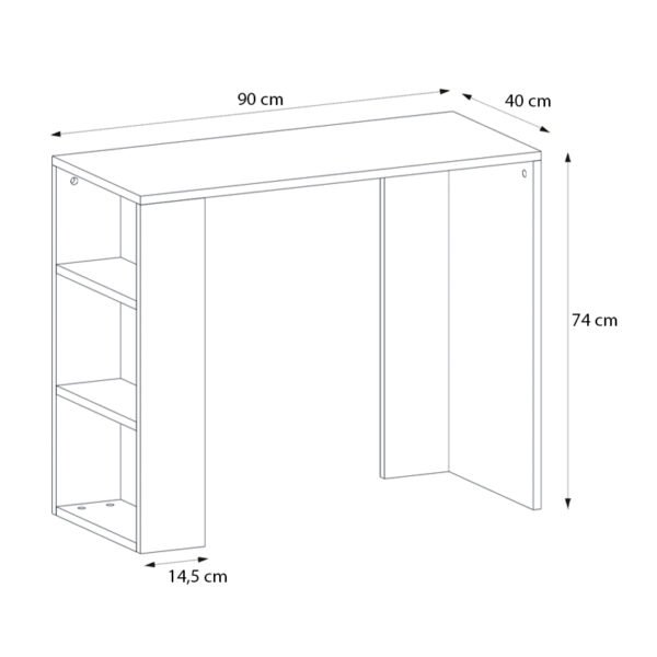 Γραφείο εργασίας Netenia Megapap από μελαμίνη χρώμα sapphire oak 90x40x74εκ. - Image 5