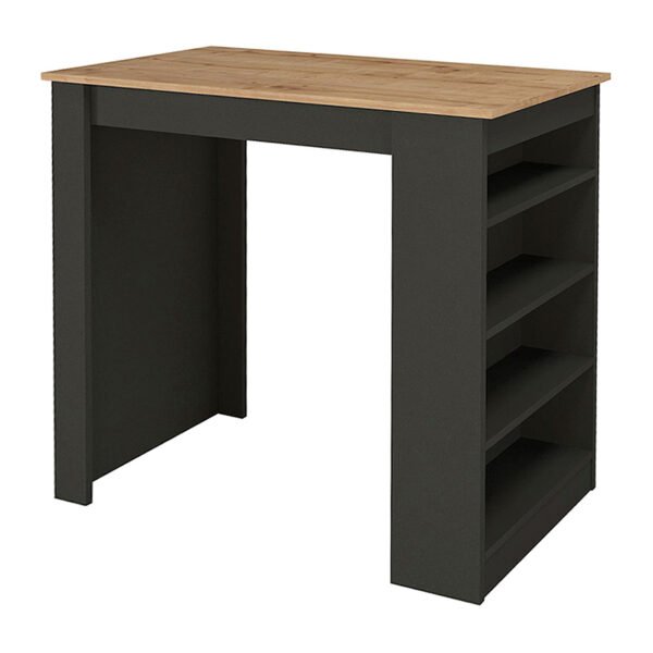 Τραπέζι μπαρ Monaco Megapap από μελαμίνη χρώμα ανθρακί - sapphire oak 120x51,6x101,8εκ. - Image 3