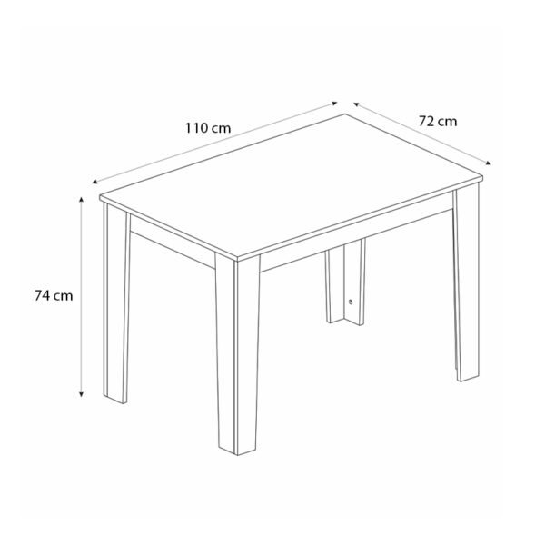 Τραπέζι Darlen Megapap χρώμα ανθρακί - sapphire oak 110x72x74εκ. - Image 4