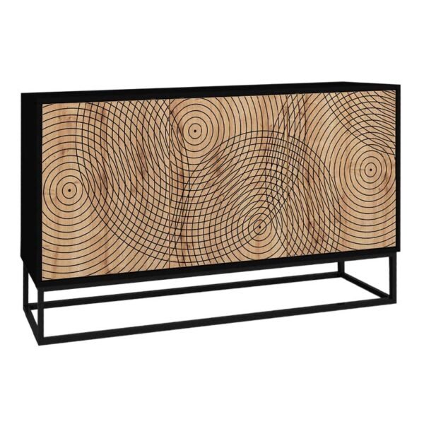 Μπουφές μελαμίνης Themis Megapap χρώμα μαύρο - sapphire oak 150x35x83,6εκ. - Image 5