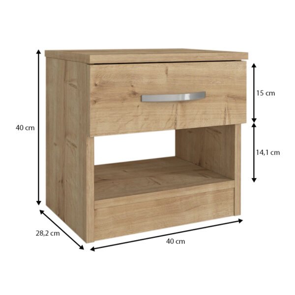 Κομοδίνο μελαμίνης Lube Megapap χρώμα sapphire oak 40x28,2x40εκ. - Image 5