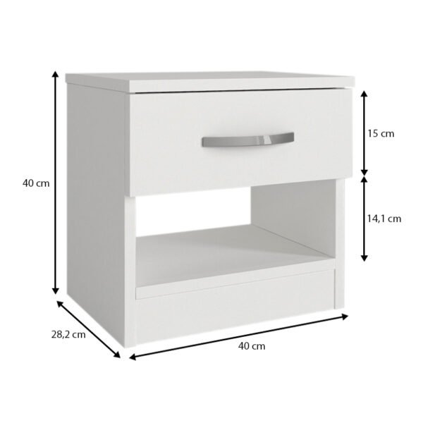 Κομοδίνο μελαμίνης Lube Megapap χρώμα λευκό 40x28,2x40εκ. - Image 5