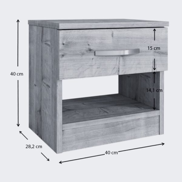 Κομοδίνο Lube Megapap χρώμα καρυδί 40x28,2x40εκ. - Image 6