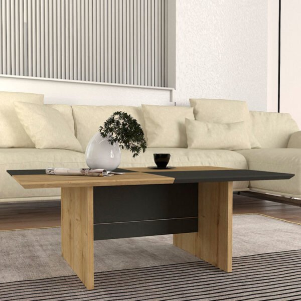 Τραπεζάκι σαλονιού Venita Megapap χρώμα sapphire oak - ανθρακί 90x60x33,8εκ. - Image 2