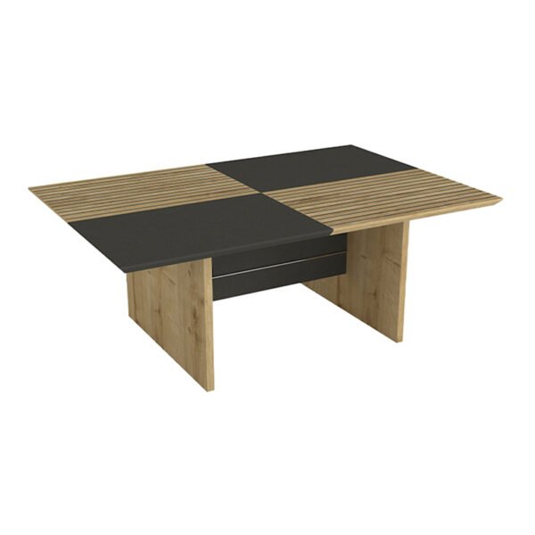 Τραπεζάκι σαλονιού Venita Megapap χρώμα sapphire oak - ανθρακί 90x60x33,8εκ. - Image 4