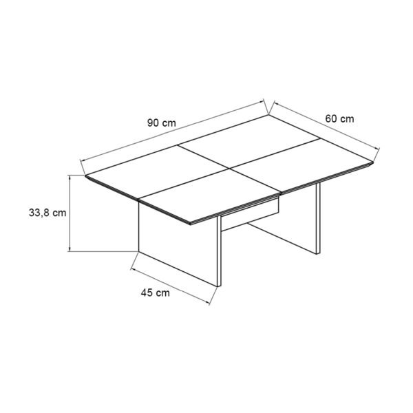 Τραπεζάκι σαλονιού Venita Megapap χρώμα sapphire oak - ανθρακί 90x60x33,8εκ. - Image 6
