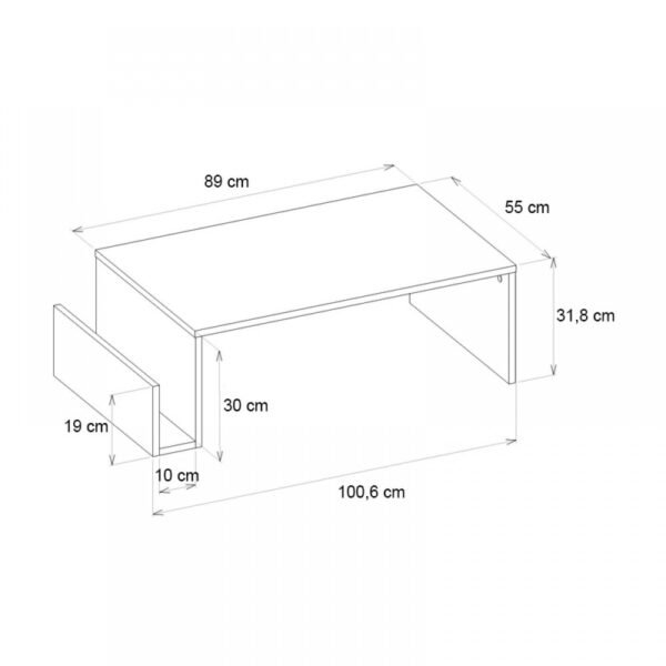 Τραπεζάκι σαλονιού Regnar Megapap χρώμα sapphire oak 100,6x55x31,8εκ. - Image 7