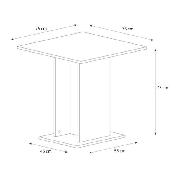 Τραπέζι Allos Megapap χρώμα sapphire oak 75x75x77εκ. - Image 7