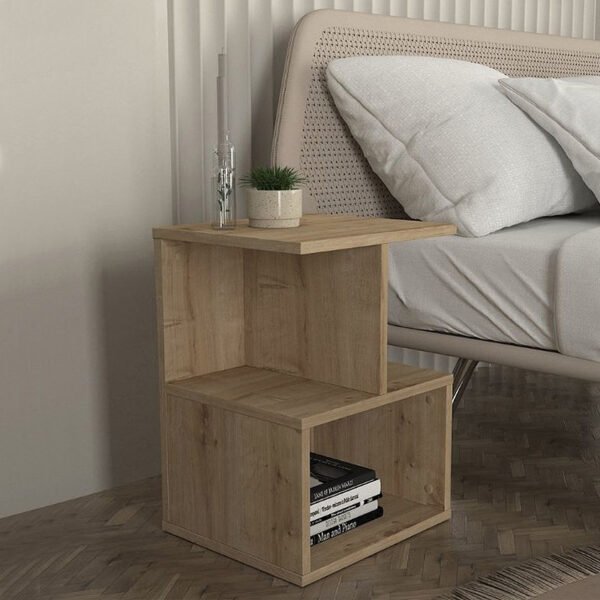 Κομοδίνο - Τραπεζάκι βοηθητικό Entiero Megapap χρώμα sapphire oak 39,8x35x54,6εκ. - Image 3
