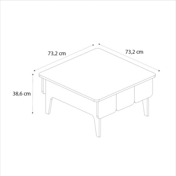 Τραπεζάκι σαλονιού Pedro Megapap χρώμα ανθρακί - rota oak 73,2x73,2x38,6εκ. - Image 8