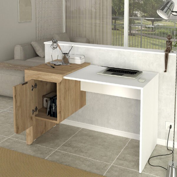 Γραφείο εργασίας Dario Megapap χρώμα sepet oak - λευκό 120x60x73,2εκ. - Image 2