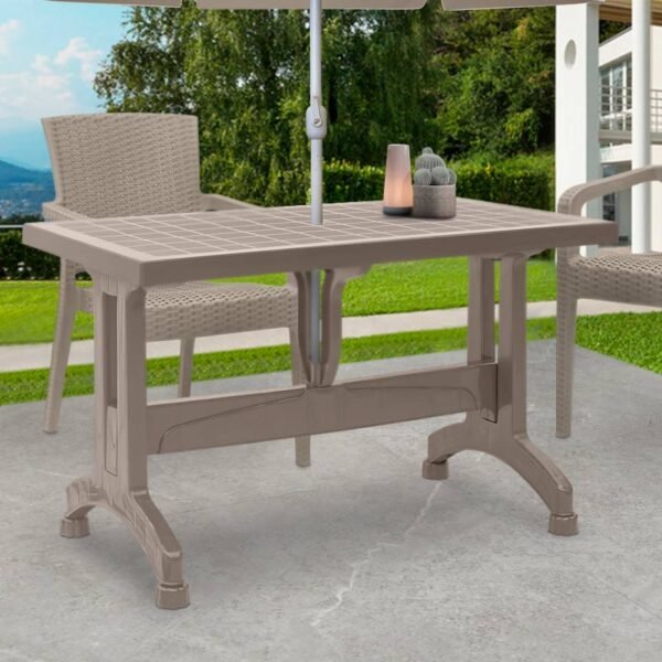 Τραπέζι πολυπροπυλενίου Callan Megapap χρώμα cappuccino 140x80x73εκ. - Image 2