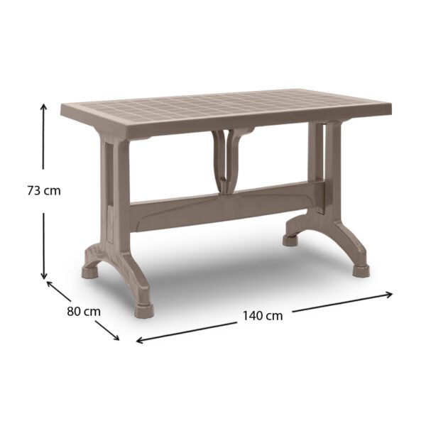 Τραπέζι πολυπροπυλενίου Callan Megapap χρώμα cappuccino 140x80x73εκ. - Image 7