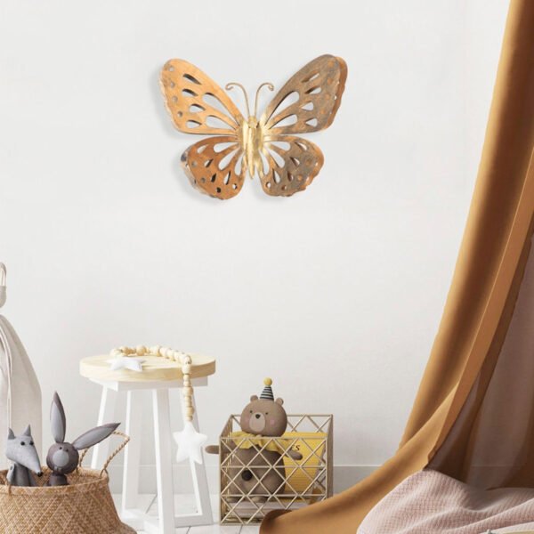 Διακοσμητικό τοίχου Butterfly Megapap μεταλλικό χρώμα χρυσό 29x32εκ. - Image 2