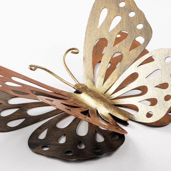 Διακοσμητικό τοίχου Butterfly Megapap μεταλλικό χρώμα χρυσό 29x32εκ. - Image 3