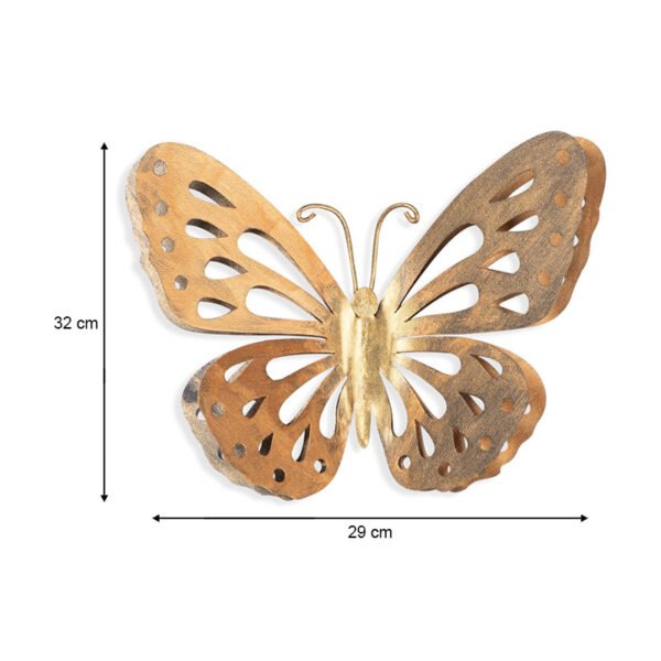 Διακοσμητικό τοίχου Butterfly Megapap μεταλλικό χρώμα χρυσό 29x32εκ. - Image 4