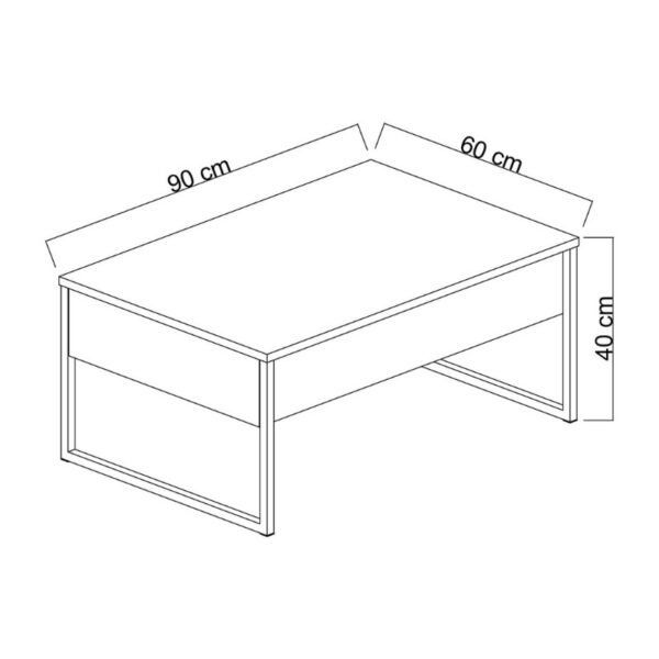 Τραπεζάκι σαλονιού Luxe Megapap χρώμα καρυδί - χρυσό 90x60x40εκ. - Image 5