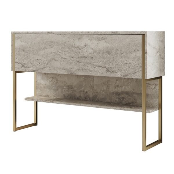 Μπουφές Luxe Megapap χρώμα travertine - χρυσό 120x30x80εκ. - Image 3