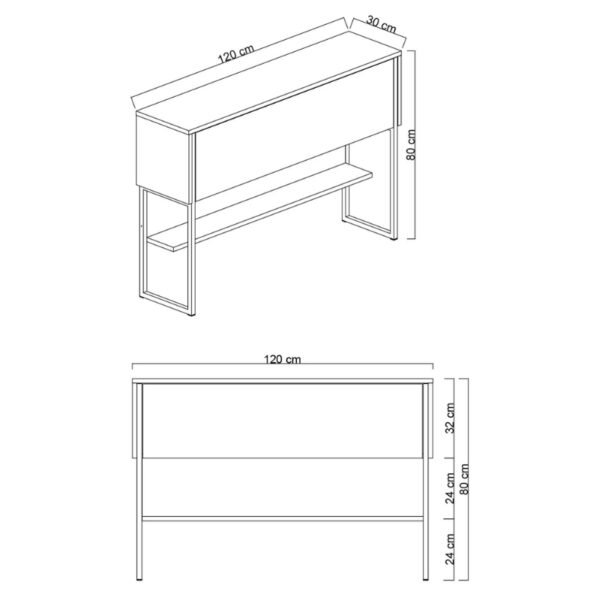 Μπουφές Luxe Megapap χρώμα travertine - χρυσό 120x30x80εκ. - Image 4