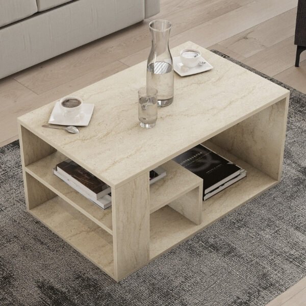 Τραπεζάκι σαλονιού Rodom Megapap χρώμα travertine 80x50x40εκ. - Image 2