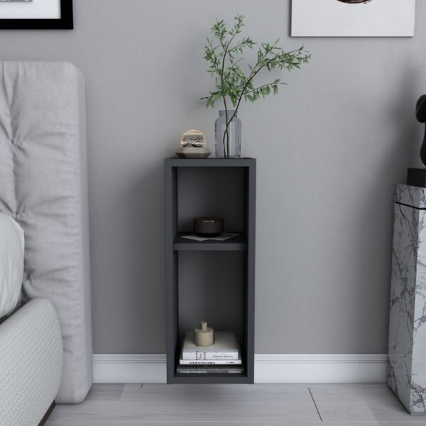 Κομοδίνο επιτοίχιο Sault Megapap χρώμα ανθρακί 23,2x22x59,6εκ. - Image 3