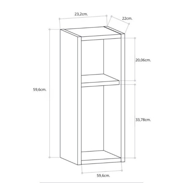 Κομοδίνο επιτοίχιο Sault Megapap χρώμα λευκό 23,2x22x59,6εκ. - Image 5