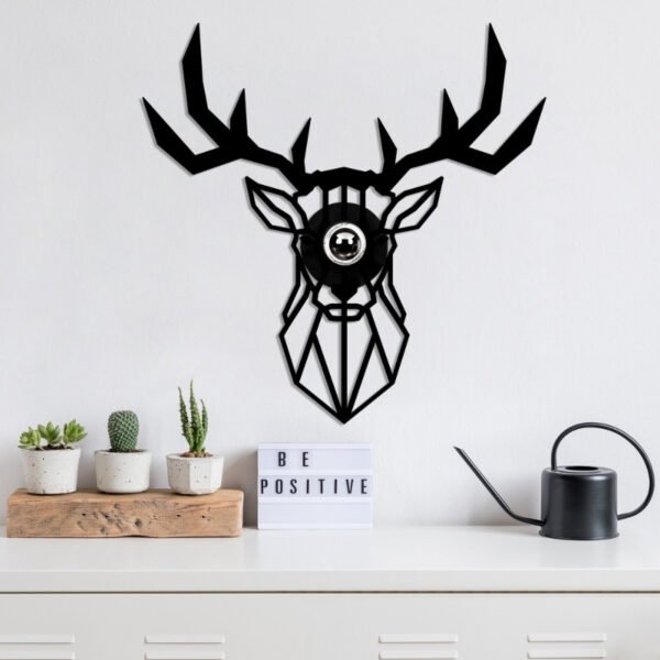 Απλίκα τοίχου Deer Megapap E27 MDF χρώμα μαύρο 55x12x55εκ. - Image 3