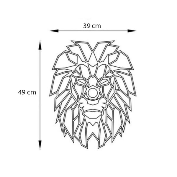 Απλίκα τοίχου Lion Megapap E27 MDF χρώμα μαύρο 39x12x49εκ. - Image 5