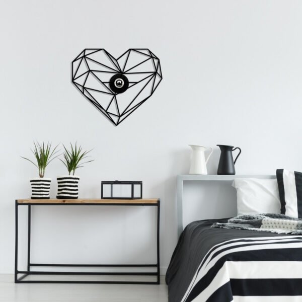 Απλίκα τοίχου Heart Megapap E27 MDF χρώμα μαύρο 47x12x40εκ. - Image 3