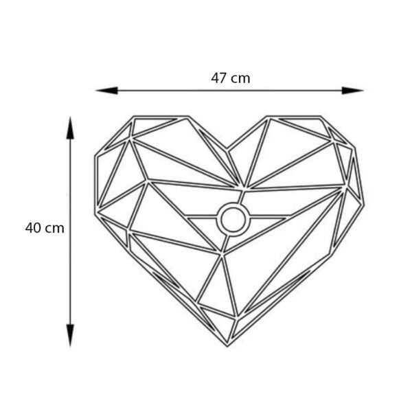 Απλίκα τοίχου Heart Megapap E27 MDF χρώμα μαύρο 47x12x40εκ. - Image 5