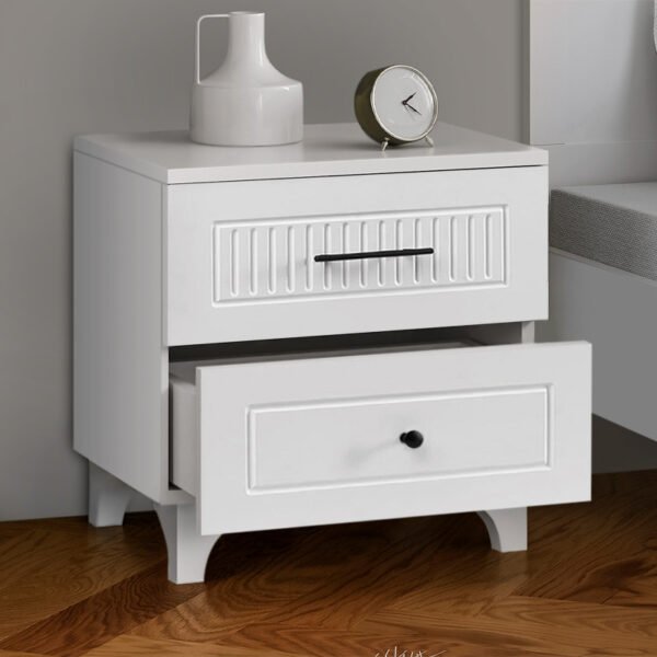 Κομοδίνο Jenna Megapap χρώμα λευκό 45x42x55εκ. - Image 2