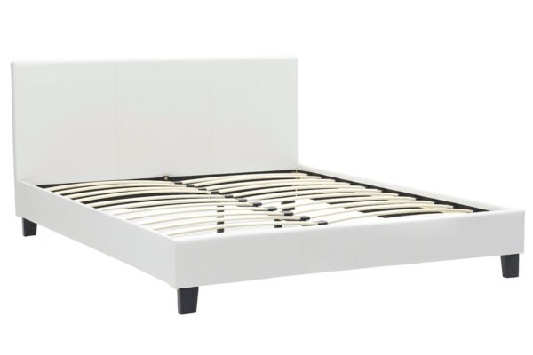 Κρεβάτι Nevil pakoworld 150x200 PU χρώμα λευκό ματ - Image 2