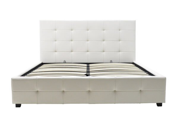 Κρεβάτι Roi pakoworld 160x200 PU λευκό ματ + αποθηκευτικό χώρο - Image 3
