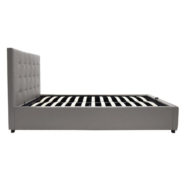 Κρεβάτι Roi pakoworld με αποθηκευτικό χώρο pu γκρι ματ 160x200εκ - Image 3
