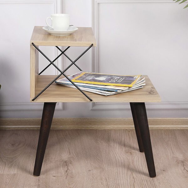 Βοηθητικό τραπέζι-κομοδίνο Gather pakoworld sonoma-καρυδί 50x40x55εκ - Image 2