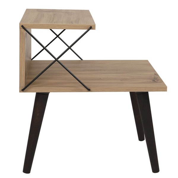 Βοηθητικό τραπέζι-κομοδίνο Gather pakoworld sonoma-καρυδί 50x40x55εκ - Image 3