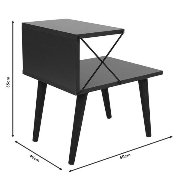Βοηθητικό τραπέζι-κομοδίνο Gather pakoworld sonoma-καρυδί 50x40x55εκ - Image 5