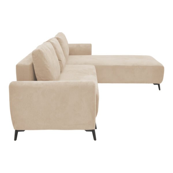 Kαναπές κρεβάτι τριθέσιος αναστρέψιμος Settee pakoworld ύφασμα με αποθηκευτικό χώρο σε μπεζ απόχρωση 286x204x93εκ - Image 3
