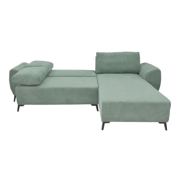 Kαναπές κρεβάτι τριθέσιος αναστρέψιμος Settee pakoworld ύφασμα με αποθηκευτικό χώρο σε μέντα απόχρωση 286x204x93εκ - Image 2