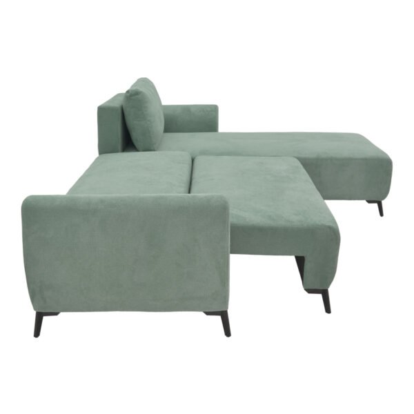 Kαναπές κρεβάτι τριθέσιος αναστρέψιμος Settee pakoworld ύφασμα με αποθηκευτικό χώρο σε μέντα απόχρωση 286x204x93εκ - Image 4