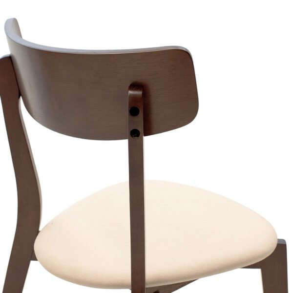Καρέκλα Toto pakoworld μπεζ ύφασμα-rubberwood καρυδί πόδι - Image 4