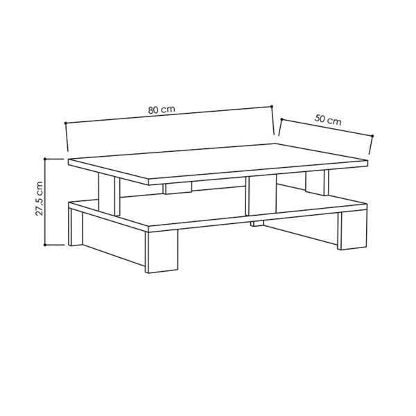 Τραπέζι σαλονιού Mansu pakoworld χρώμα φυσικό 80x50x27,5εκ - Image 2