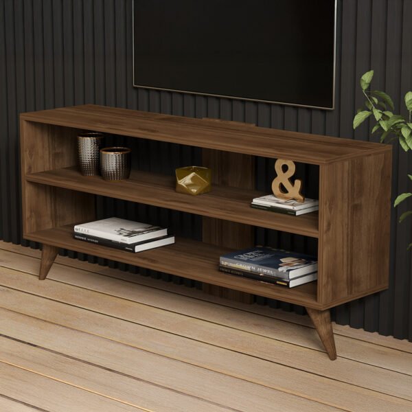 Έπιπλο τηλεόρασης Prestige pakoworld σε καρυδί απόχρωση 120x29,6x50εκ - Image 3